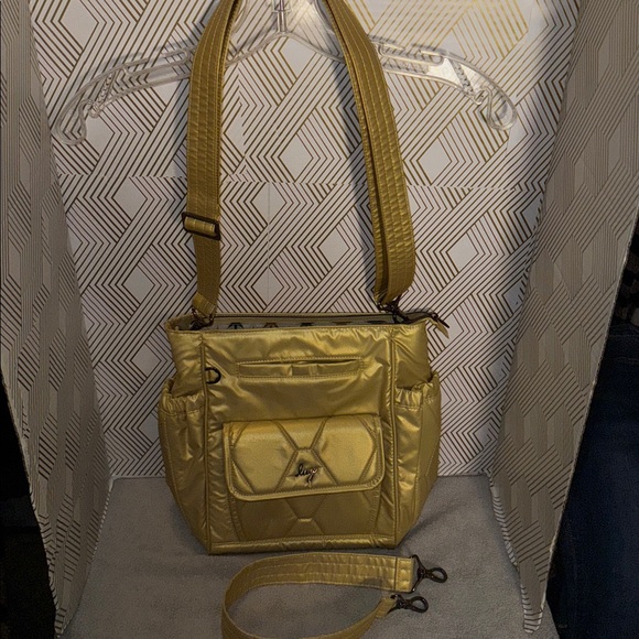 Lug Toss convertible Crossbody bag Shimmering gold Bag adjustable - Picture 3 of 14